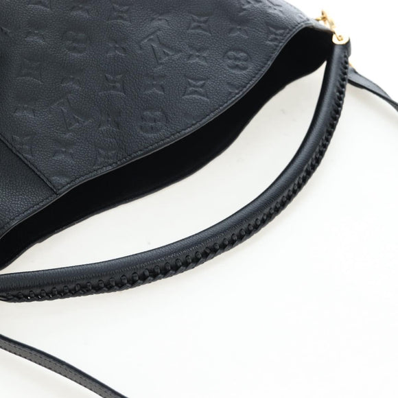 LOUIS VUITTON Monogram Empreinte Bagatelle Bag Black M50072 LV Auth 194405SAV