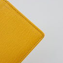 CHANEL Card Case Leather Yellow Gold Tone CC Auth 194407M-9
