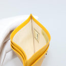 CHANEL Card Case Leather Yellow Gold Tone CC Auth 194407M-18