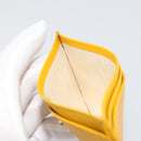 CHANEL Card Case Leather Yellow Gold Tone CC Auth 194407M-19