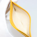 CHANEL Card Case Leather Yellow Gold Tone CC Auth 194407M-20