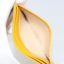 CHANEL Card Case Leather Yellow Gold Tone CC Auth 194407M-21