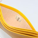 CHANEL Card Case Leather Yellow Gold Tone CC Auth 194407M-11