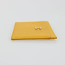 CHANEL Card Case Leather Yellow Gold Tone CC Auth 194407M-3