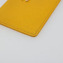 CHANEL Card Case Leather Yellow Gold Tone CC Auth 194407M-14