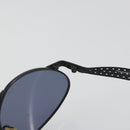 CHANEL Sunglasses Plastic Black Gold Tone CC Auth 194408-11
