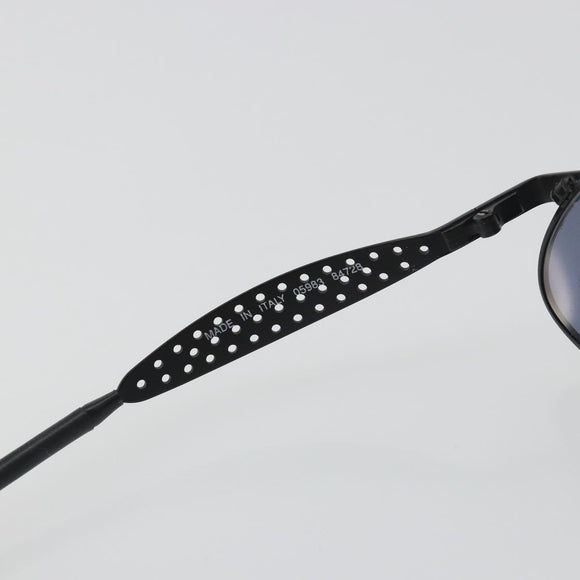 CHANEL Sunglasses Plastic Black Gold Tone CC Auth 194408