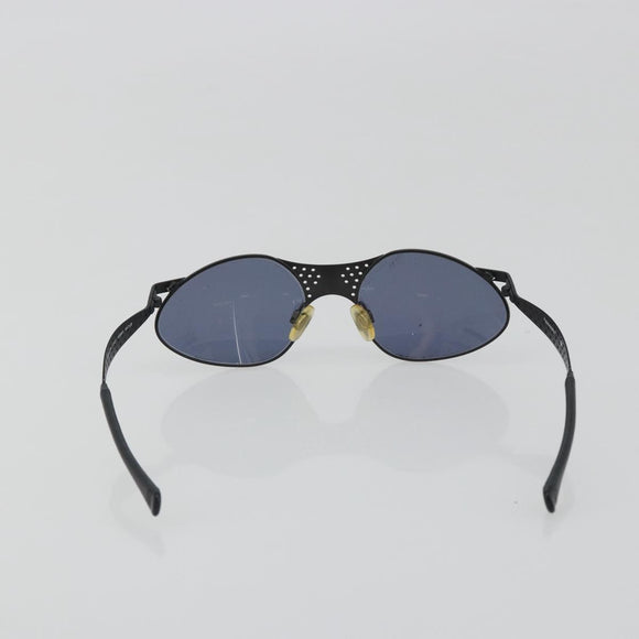 CHANEL Sunglasses Plastic Black Gold Tone CC Auth 194408