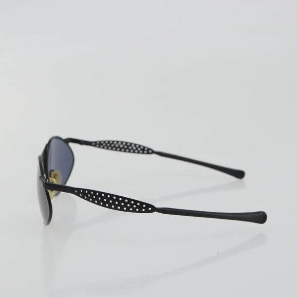 CHANEL Sunglasses Plastic Black Gold Tone CC Auth 194408