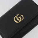 GUCCI GG Marmont Key Case Leather Black Gold Tone 456118 Auth 194409A-17