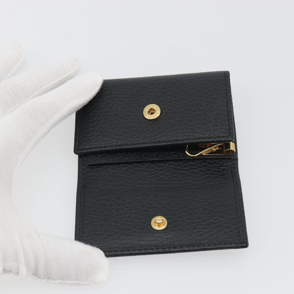 GUCCI GG Marmont Key Case Leather Black Gold Tone 456118 Auth 194409A