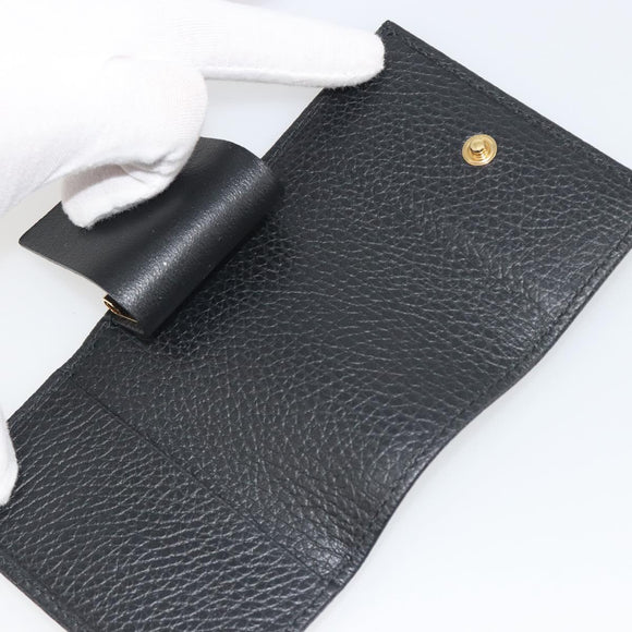 GUCCI GG Marmont Key Case Leather Black Gold Tone 456118 Auth 194409A