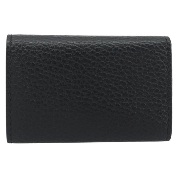 GUCCI GG Marmont Key Case Leather Black Gold Tone 456118 Auth 194409A