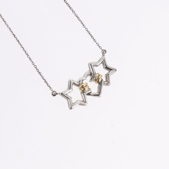 TIFFANY&Co. Triple Star Necklace Ag925 Silver Auth 194411M