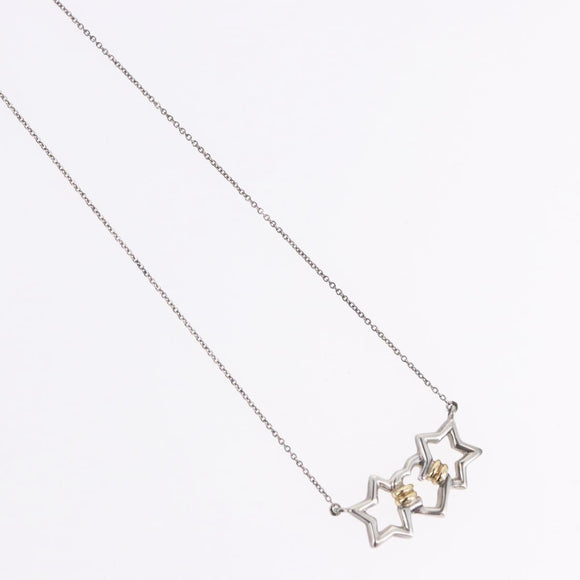 TIFFANY&Co. Triple Star Necklace Ag925 Silver Auth 194411M