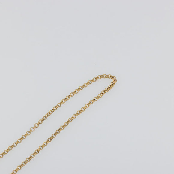 CHANEL Perfume Necklace Metal Gold Tone Clear CC Auth 194412