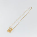 CHANEL Perfume Necklace Metal Gold Tone Clear CC Auth 194412-2