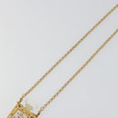 CHANEL Perfume Necklace Metal Gold Tone Clear CC Auth 194412-4