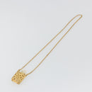 CHANEL Perfume Necklace Metal Gold Tone Clear CC Auth 194412-7