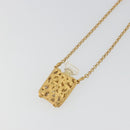 CHANEL Perfume Necklace Metal Gold Tone Clear CC Auth 194412-8