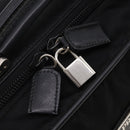 PRADA Boston Bag Nylon 2way Black Silver Auth 194414-23