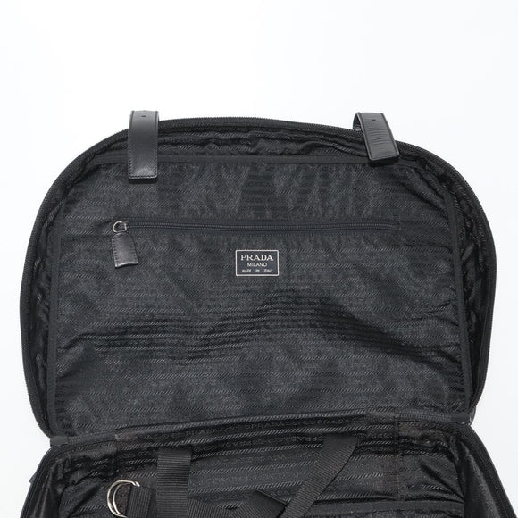 PRADA Boston Bag Nylon 2way Black Silver Auth 194414