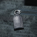 PRADA Boston Bag Nylon 2way Black Silver Auth 194414-26