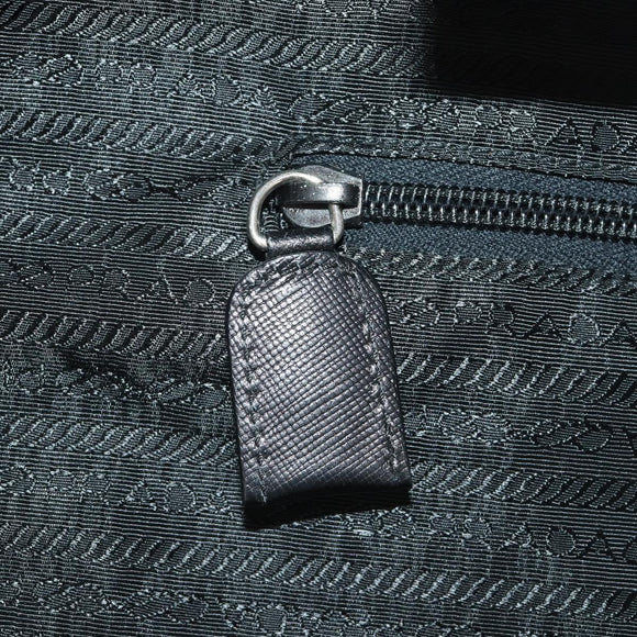 PRADA Boston Bag Nylon 2way Black Silver Auth 194414