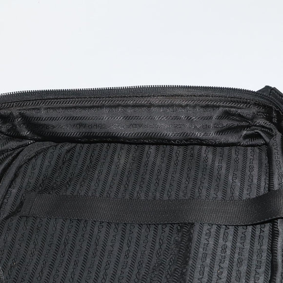 PRADA Boston Bag Nylon 2way Black Silver Auth 194414