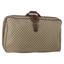 GUCCI GG Supreme Web Sherry Line Trunk PVC Beige Gold Auth 194417-1