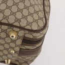 GUCCI GG Supreme Web Sherry Line Trunk PVC Beige Gold Auth 194417-10