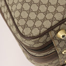 GUCCI GG Supreme Web Sherry Line Trunk PVC Beige Gold Auth 194417-11