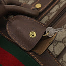 GUCCI GG Supreme Web Sherry Line Trunk PVC Beige Gold Auth 194417-14