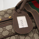 GUCCI GG Supreme Web Sherry Line Trunk PVC Beige Gold Auth 194417-17