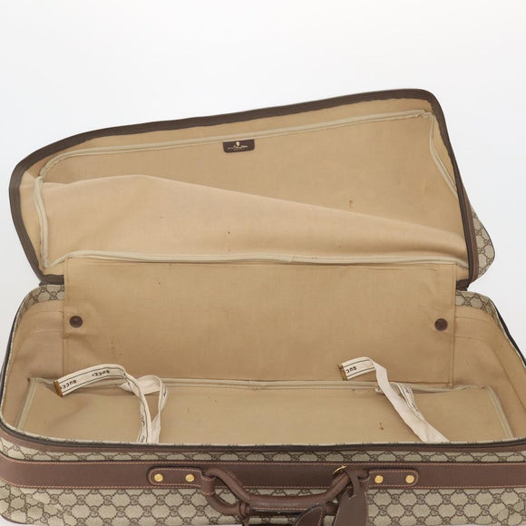 GUCCI GG Supreme Web Sherry Line Trunk PVC Beige Gold Auth 194417