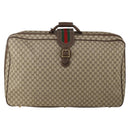 GUCCI GG Supreme Web Sherry Line Trunk PVC Beige Gold Auth 194417-2