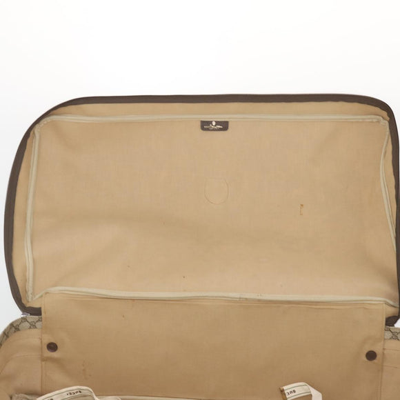GUCCI GG Supreme Web Sherry Line Trunk PVC Beige Gold Auth 194417