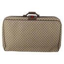 GUCCI GG Supreme Web Sherry Line Trunk PVC Beige Gold Auth 194417-3