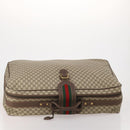 GUCCI GG Supreme Web Sherry Line Trunk PVC Beige Gold Auth 194417-6