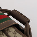GUCCI GG Supreme Web Sherry Line Trunk PVC Beige Gold Auth 194417-8