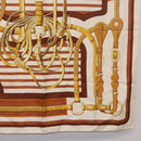 HERMES Carre 90 Scarf ”C0ACHING” Silk Brown Auth 194418-10