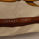 HERMES Carre 90 Scarf ”C0ACHING” Silk Brown Auth 194418-12