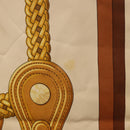HERMES Carre 90 Scarf ”C0ACHING” Silk Brown Auth 194418-13