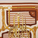 HERMES Carre 90 Scarf ”C0ACHING” Silk Brown Auth 194418-3