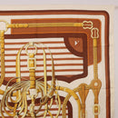 HERMES Carre 90 Scarf ”C0ACHING” Silk Brown Auth 194418-4
