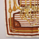 HERMES Carre 90 Scarf ”C0ACHING” Silk Brown Auth 194418-8