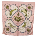 HERMES Carre 90 Scarf Silk ""SPRINGS"" Pink White Auth 194421-1