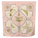HERMES Carre 90 Scarf Silk ""SPRINGS"" Pink White Auth 194421-15