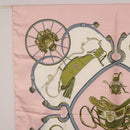 HERMES Carre 90 Scarf Silk ""SPRINGS"" Pink White Auth 194421-2