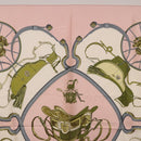 HERMES Carre 90 Scarf Silk ""SPRINGS"" Pink White Auth 194421-3